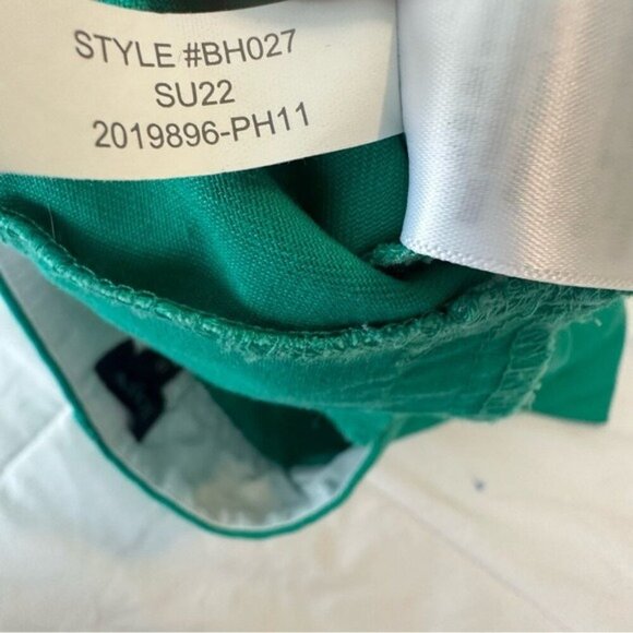 J.Crew Women's Linen Cotton Blend Summer Green Scalloped Hem shorts size 0 - Picture 8 of 10